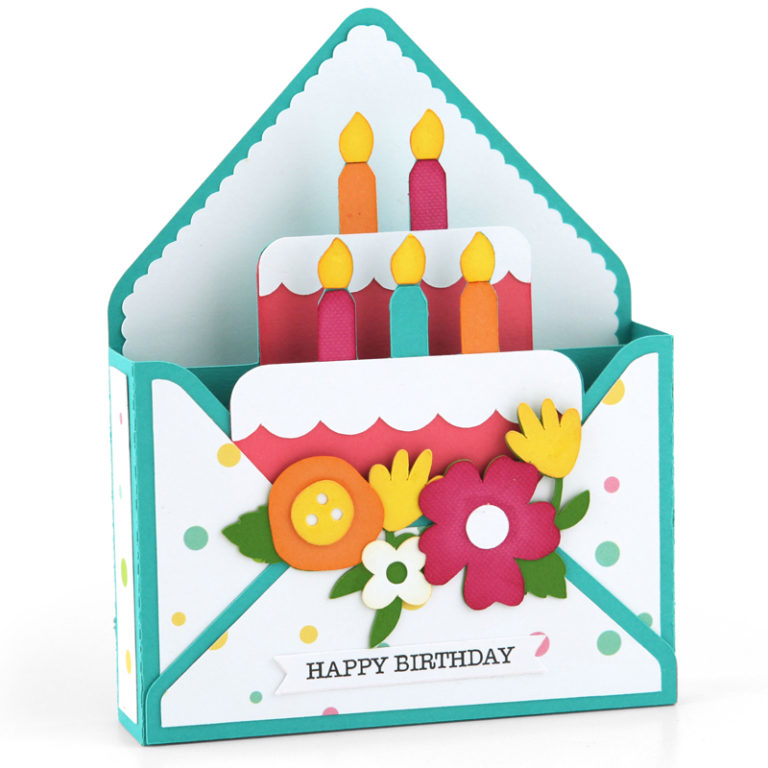 Lw Box Card Envelope Birthday Cake Girl Lori Whitlock