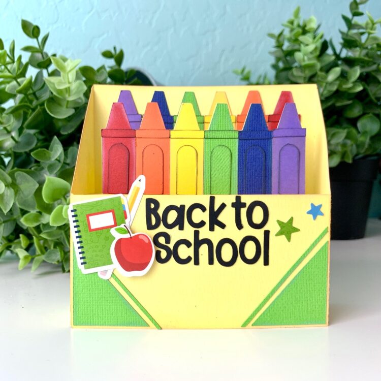 Box Card Crayon Back to School - Lori Whitlock's SVG Shop